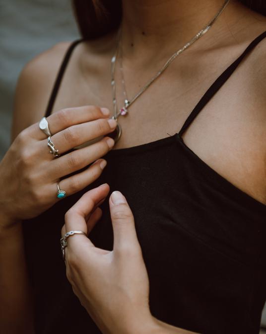 Different types of silver jewelry