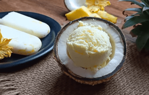 Pineapple Coconut Ice Cream Homemade Dairy Free Ice Cream