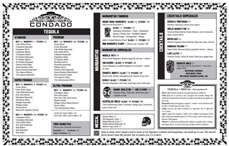 Condado Nutrition Information