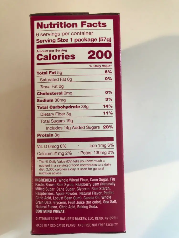 Nature's Bakery Fig Bar Nutrition - Health Benefited