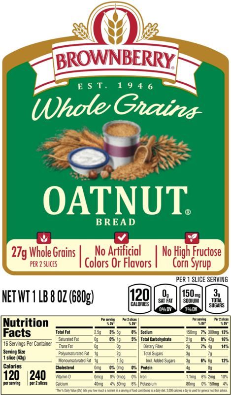 Oatnut Bread Nutrition