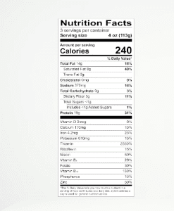 Truly Nutrition Label