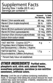 Gatorade Fast Twitch Nutrition Facts