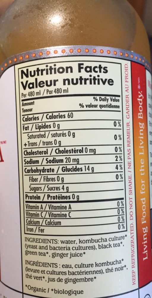 Gt Kombucha Nutrition Facts