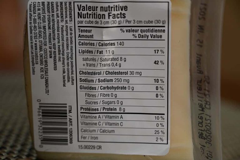 Manchego Cheese Nutrition