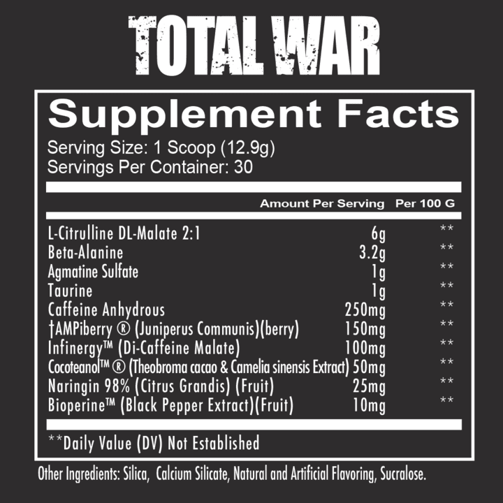 Total War Pre Workout Nutrition Facts