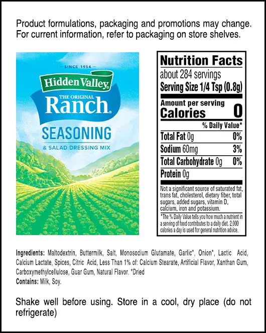 Ranch Seasoning Nutrition Facts