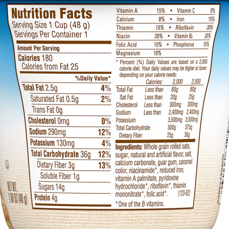 Quaker Instant Oatmeal Maple And Brown Sugar Nutrition Facts